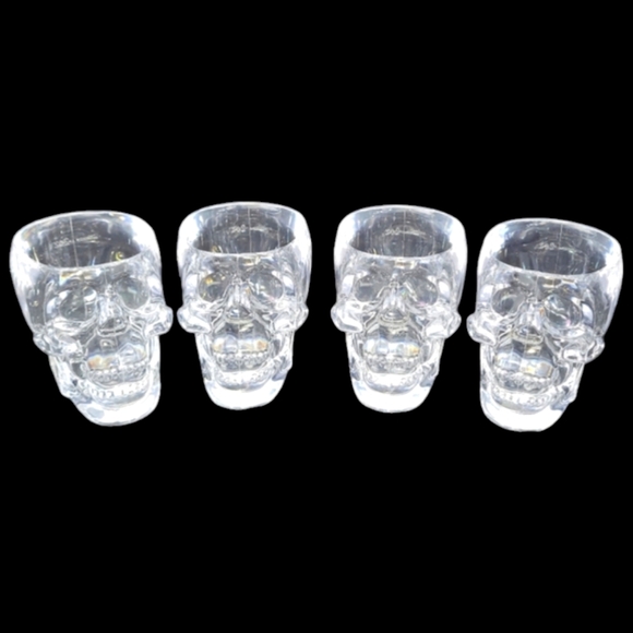NEW 4"CRYSTAL HEAD" VODKA SKULL PLASTIC SHOT GLASSES - Picture 1 of 8